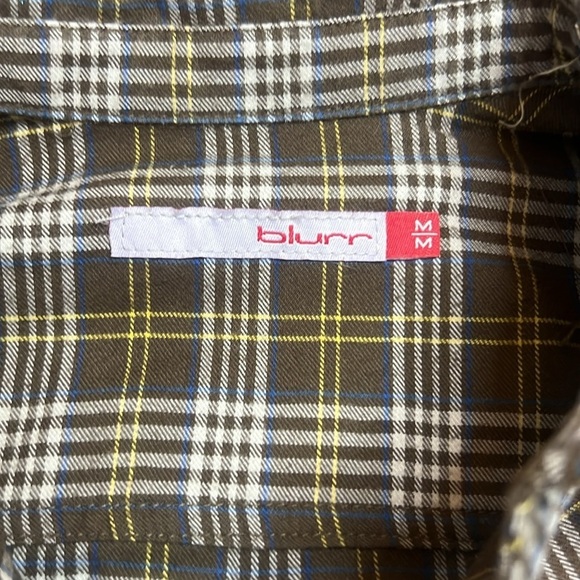 Youth Blurr Plaid organic cotton Button Down EUC sz M 10-12y - Picture 4 of 7
